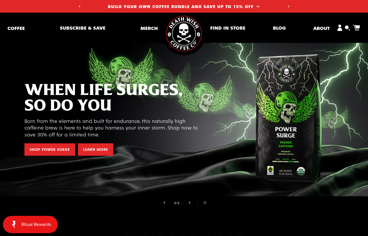 Death Wish Coffee website