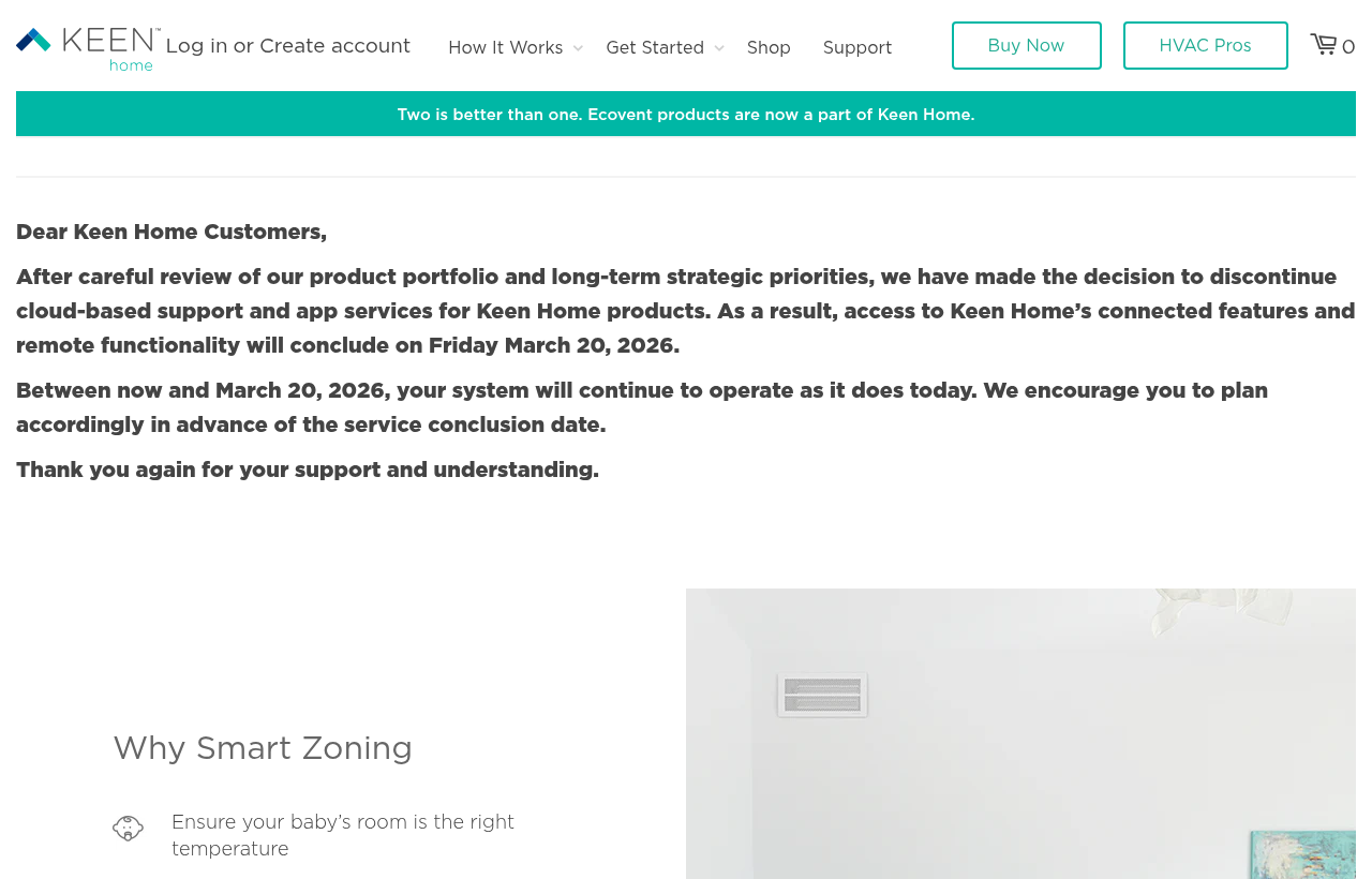 Keen Home website